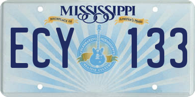 MS license plate ECY133