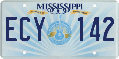 MS license plate ECY142