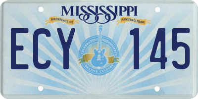 MS license plate ECY145