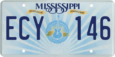 MS license plate ECY146