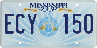 MS license plate ECY150