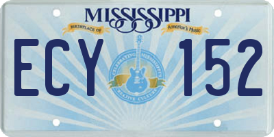 MS license plate ECY152