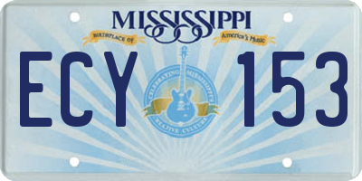 MS license plate ECY153