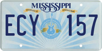 MS license plate ECY157