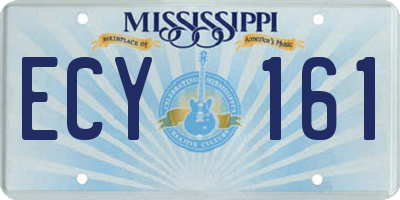 MS license plate ECY161