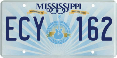 MS license plate ECY162