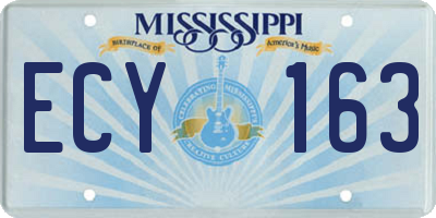MS license plate ECY163