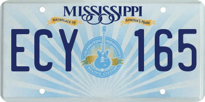 MS license plate ECY165