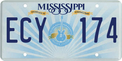 MS license plate ECY174