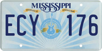 MS license plate ECY176