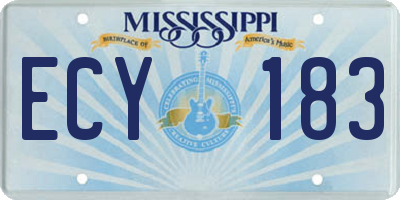 MS license plate ECY183