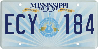 MS license plate ECY184