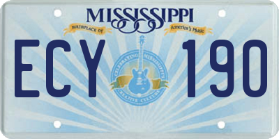 MS license plate ECY190