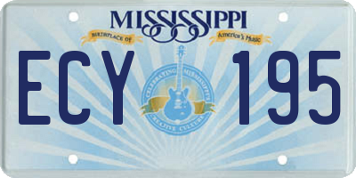 MS license plate ECY195