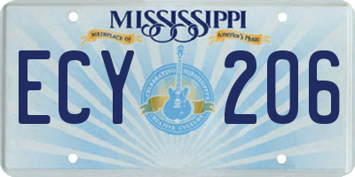 MS license plate ECY206