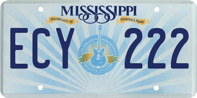 MS license plate ECY222