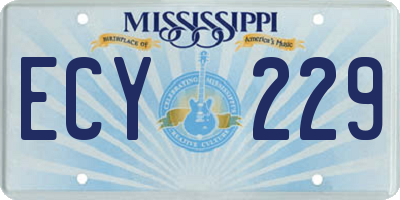 MS license plate ECY229