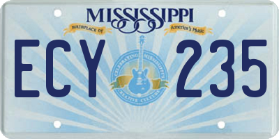 MS license plate ECY235