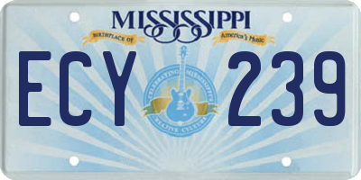 MS license plate ECY239
