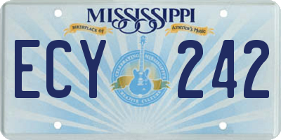 MS license plate ECY242