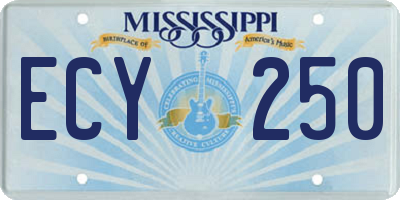 MS license plate ECY250