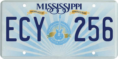 MS license plate ECY256
