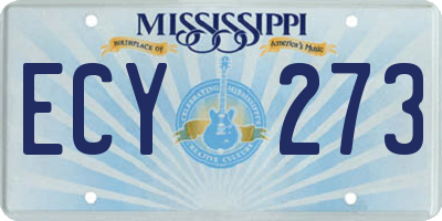 MS license plate ECY273