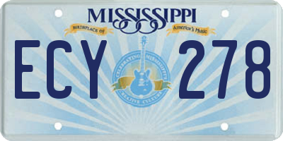 MS license plate ECY278
