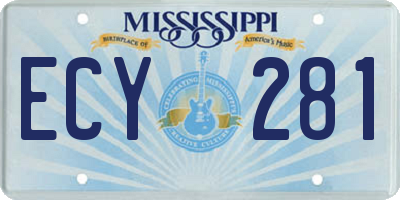 MS license plate ECY281