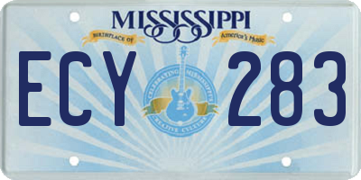 MS license plate ECY283