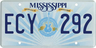 MS license plate ECY292