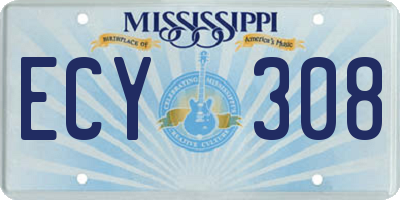 MS license plate ECY308