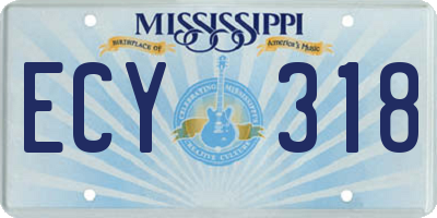 MS license plate ECY318