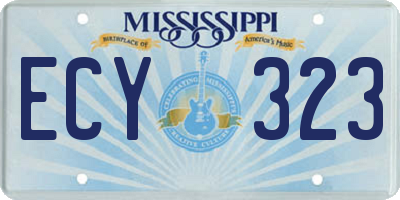 MS license plate ECY323