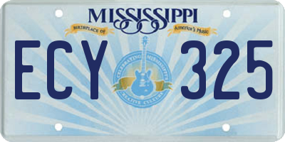 MS license plate ECY325