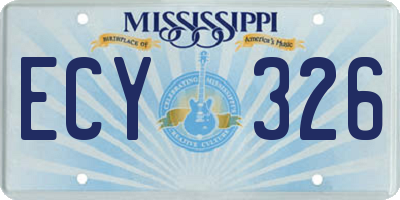 MS license plate ECY326