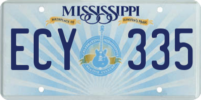 MS license plate ECY335