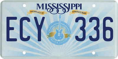 MS license plate ECY336