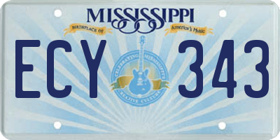 MS license plate ECY343