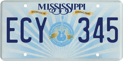 MS license plate ECY345
