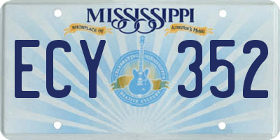 MS license plate ECY352