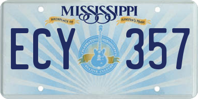 MS license plate ECY357