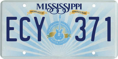 MS license plate ECY371