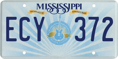MS license plate ECY372