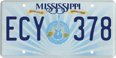 MS license plate ECY378