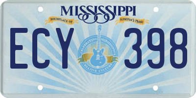 MS license plate ECY398