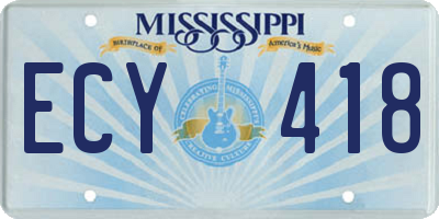 MS license plate ECY418