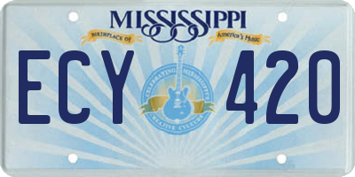 MS license plate ECY420
