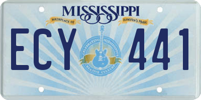 MS license plate ECY441