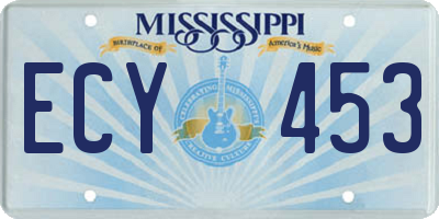 MS license plate ECY453